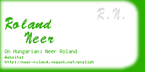 roland neer business card